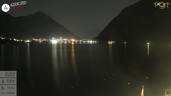 Webcam in Pertisau am Achensee mit Blick nach Achenkirch im Norden des Achensees