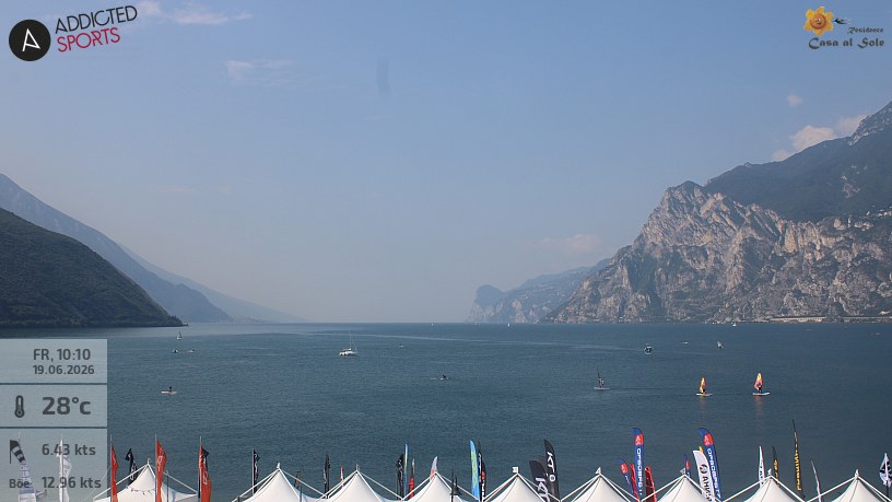 Webcam Torbole live: vento Ora e condizioni per sport acquatici sul Lago di Garda