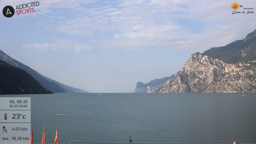 Webcam Torbole live: vento Ora e condizioni per sport acquatici sul Lago di Garda