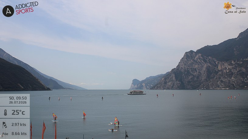 Webcam Torbole live: vento Ora e condizioni per sport acquatici sul Lago di Garda