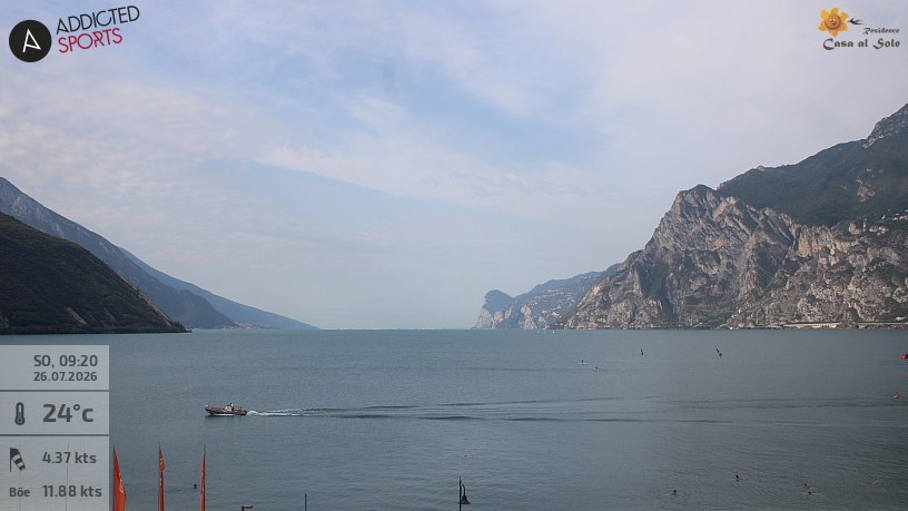Webcam Torbole live: vento Ora e condizioni per sport acquatici sul Lago di Garda