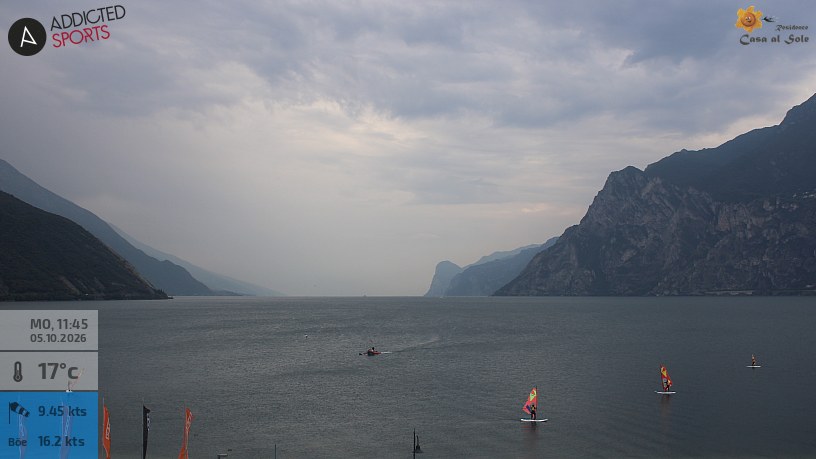 Webcam Torbole live: vento Ora e condizioni per sport acquatici sul Lago di Garda
