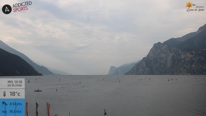 Webcam Torbole live: vento Ora e condizioni per sport acquatici sul Lago di Garda