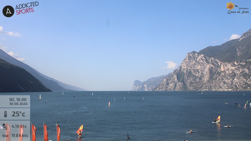 Webcam Torbole live: vento Ora e condizioni per sport acquatici sul Lago di Garda